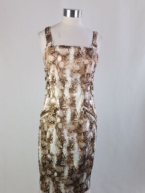 CACHE NWT TAN SNAKE DRESS.